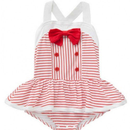 Striped Lace Baby Rompers